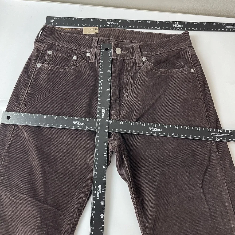 Levis Pants Mens 30x32 Brown 505 Corduroy Pinwale Regular Fit Straight Preppy
